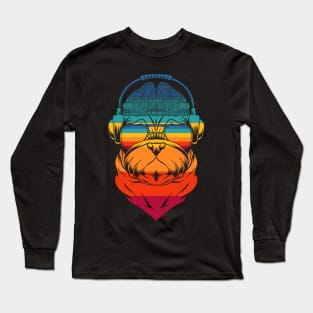 Dog Pug Retro Headphones Long Sleeve T-Shirt